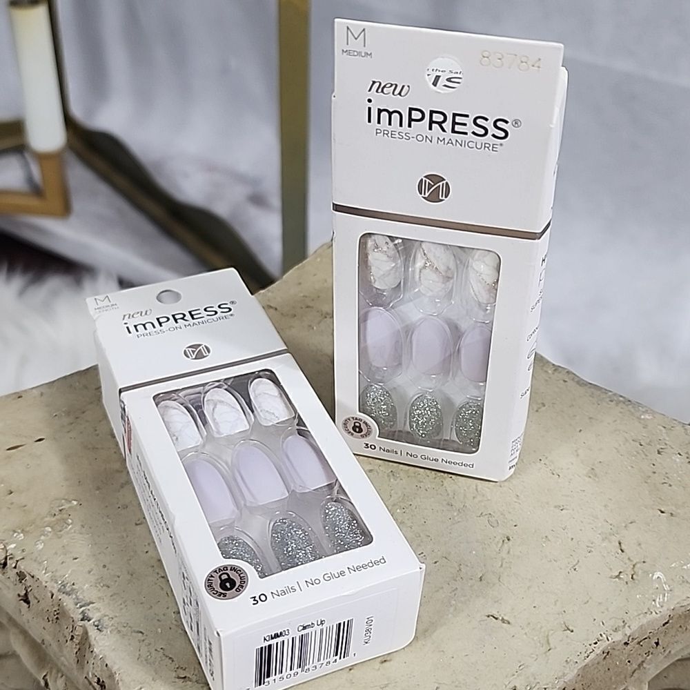 2 Sets imPress Press~on Manicure 30 nails no glue needed Medium Length